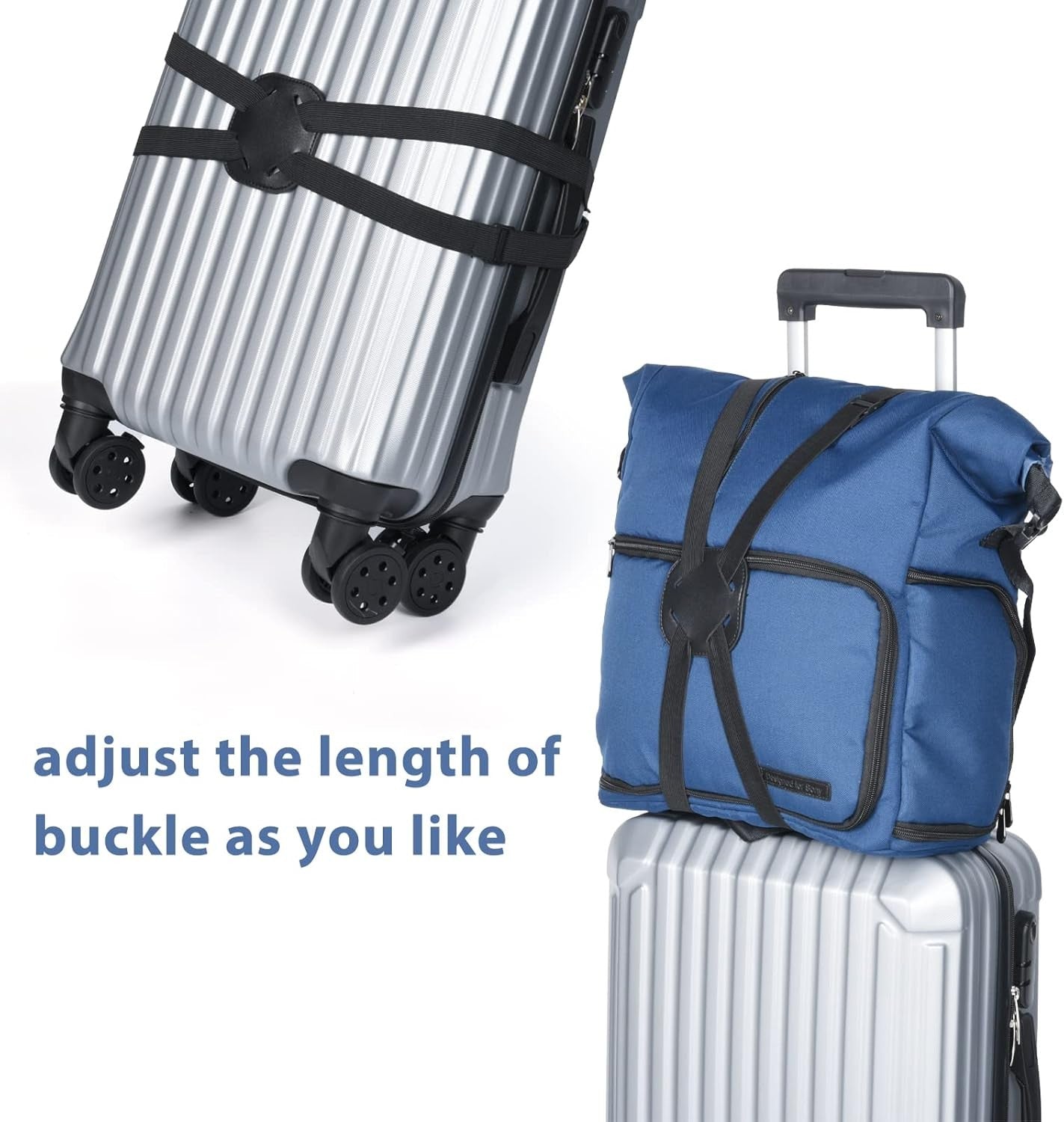 2 Pack Luggage Straps Bungees,Adjustable Suitcase Carry on Bag Handle Portable