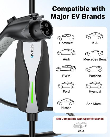 Level 1/2 EV Charger, 16Amp Electric Car Charger 25FT Cable with NEMA 6-20 Plug