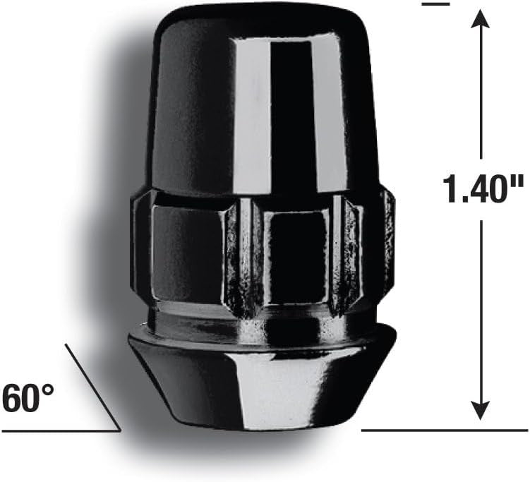 Automotive 71681NBC Acorn Black Chrome Wheel Locks (1/2" Thread Size)