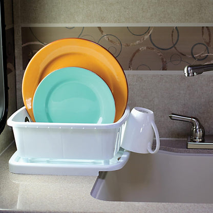 RV Mini Dish Drainer & Tray - Features a Sloped Drain Tray Design, Heavy-Duty