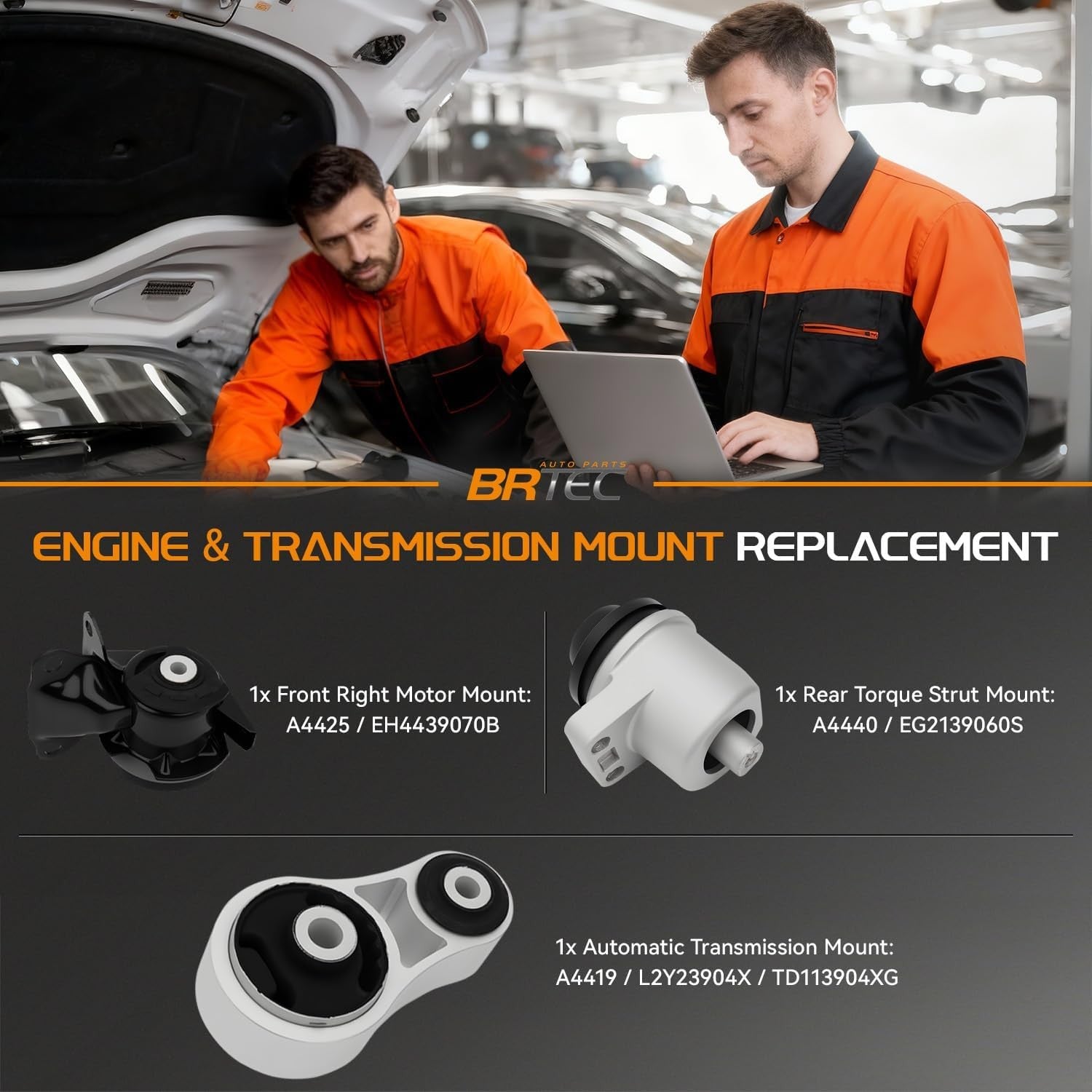 3PCS Engine Motor Mount & Transmission Mount & Torque Strut Mount Set with Mazda