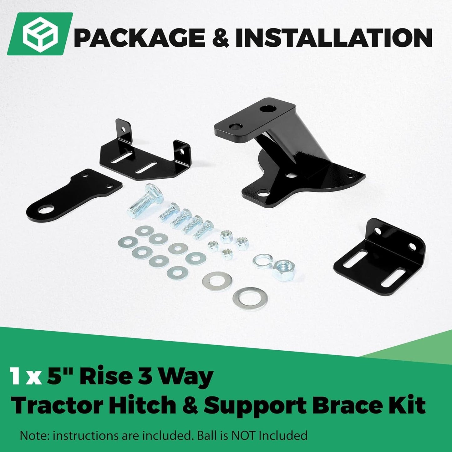 Universal 3-Way Lawn Garden Tractor Hitch with John Deere Cub Cadet Husqvarna