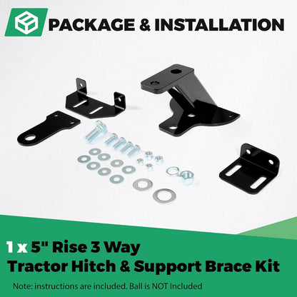 Universal 3-Way Lawn Garden Tractor Hitch with John Deere Cub Cadet Husqvarna