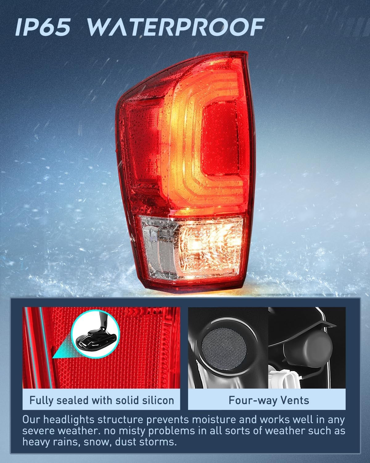 Taillight Assembly with 2016-2023 Toyota Tacoma Rear Lamp Replacement OE Style