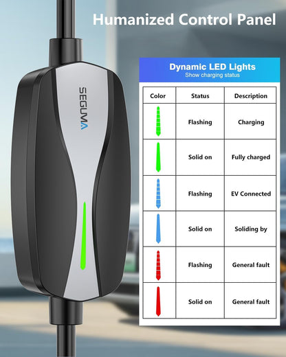 Level 1/2 EV Charger, 16Amp Electric Car Charger 25FT Cable with NEMA 6-20 Plug