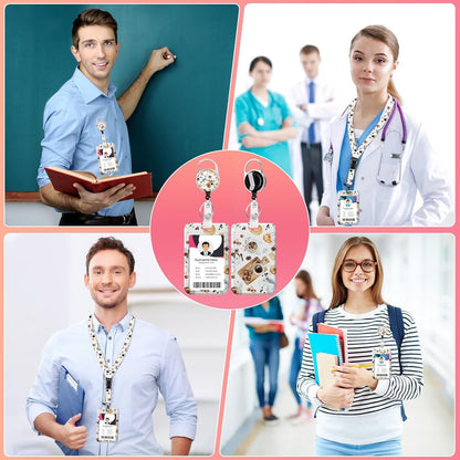 Coffee ID Badge Holder with Lanyards, Detachable Lanyards for ID Badges