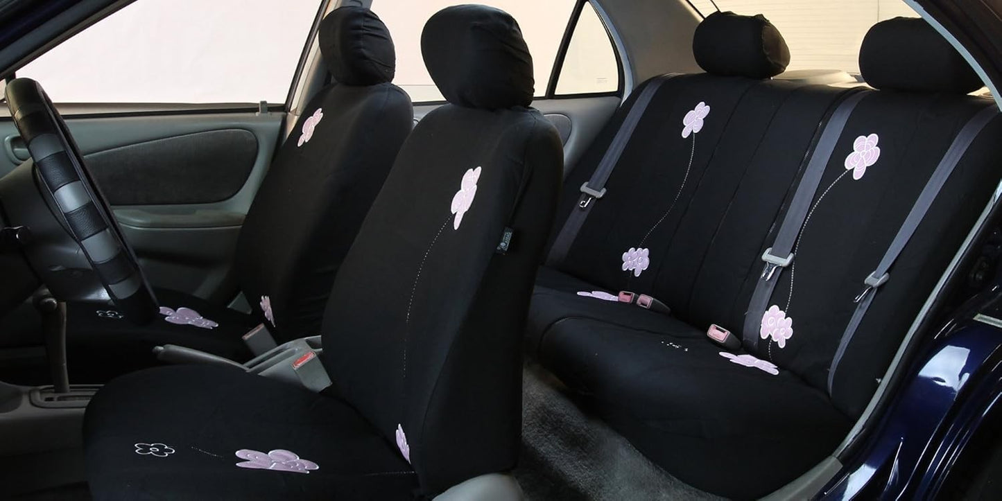 Full Set Cloth Car Seat Covers, Universal Fit, Low Back Front Seat Covers
