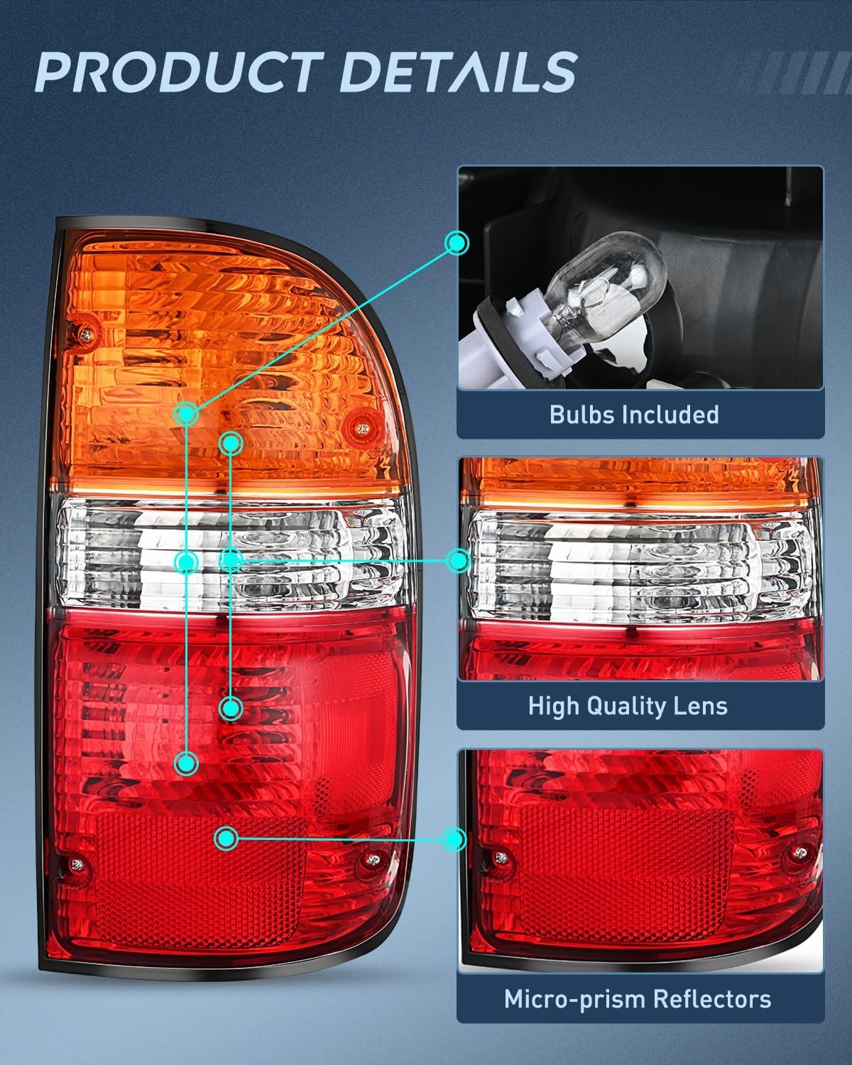 Taillight Assembly with 2001-2004 Toyota Tacoma Rear Lamp Replacement OE Style