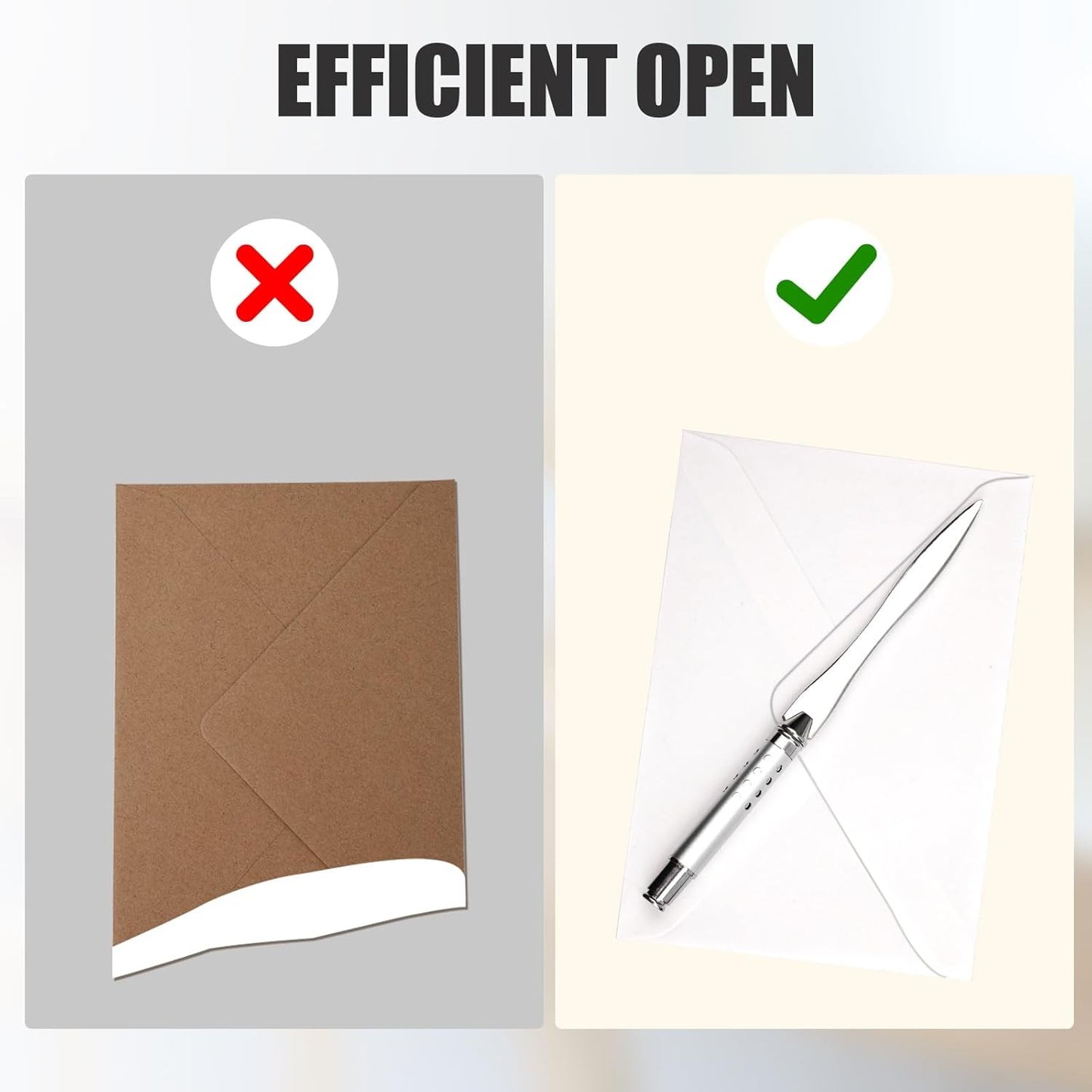 4pcs Letter Opener, Stainless Steel Envelope Opener Slitter Pointed Tip Mail
