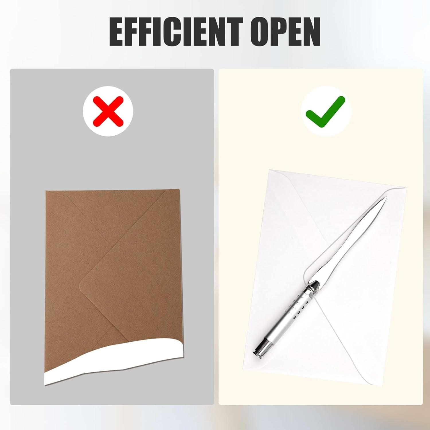4pcs Letter Opener, Stainless Steel Envelope Opener Slitter Pointed Tip Mail