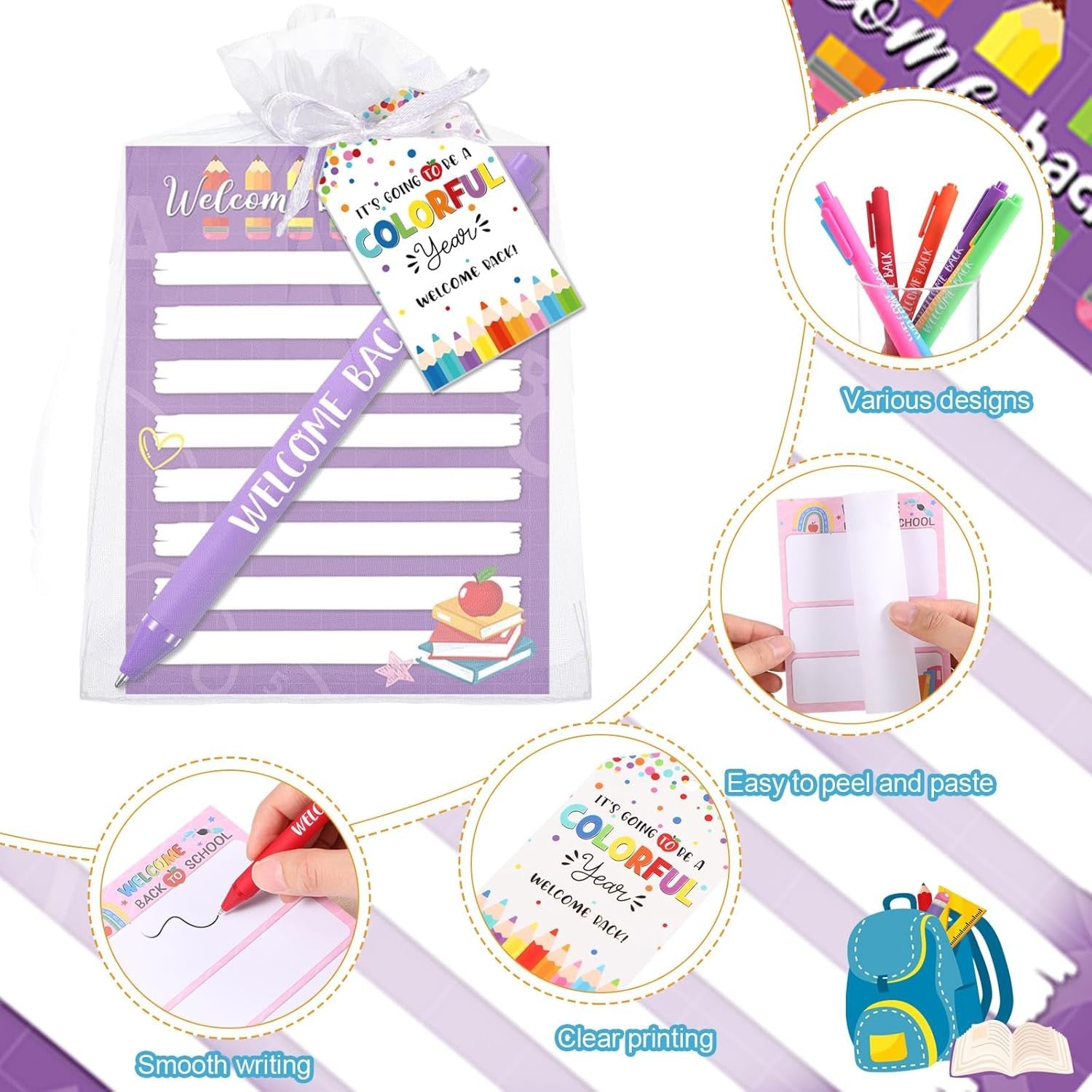 36 Sets Back to School Gifts for Students Welcome Back Sticky Notes Pens Notepad