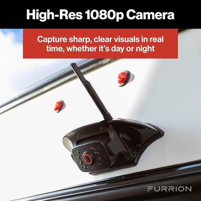 Vision S+ RV Backup Camera System – Sharkfin Wireless Camera, 1080p HD 140° Wide
