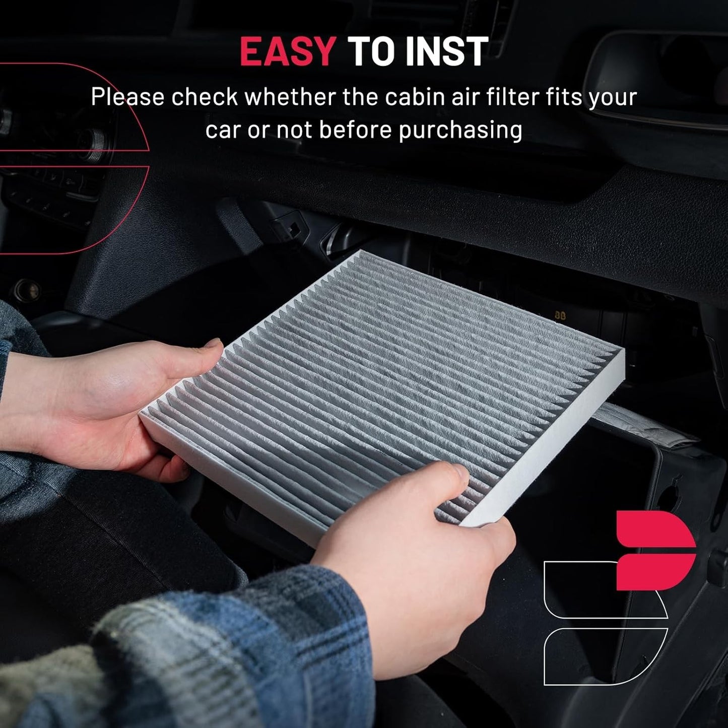 CF10728 Cabin Air Filter w/Activated Carbon with Hyundai 2008-2011 Accent