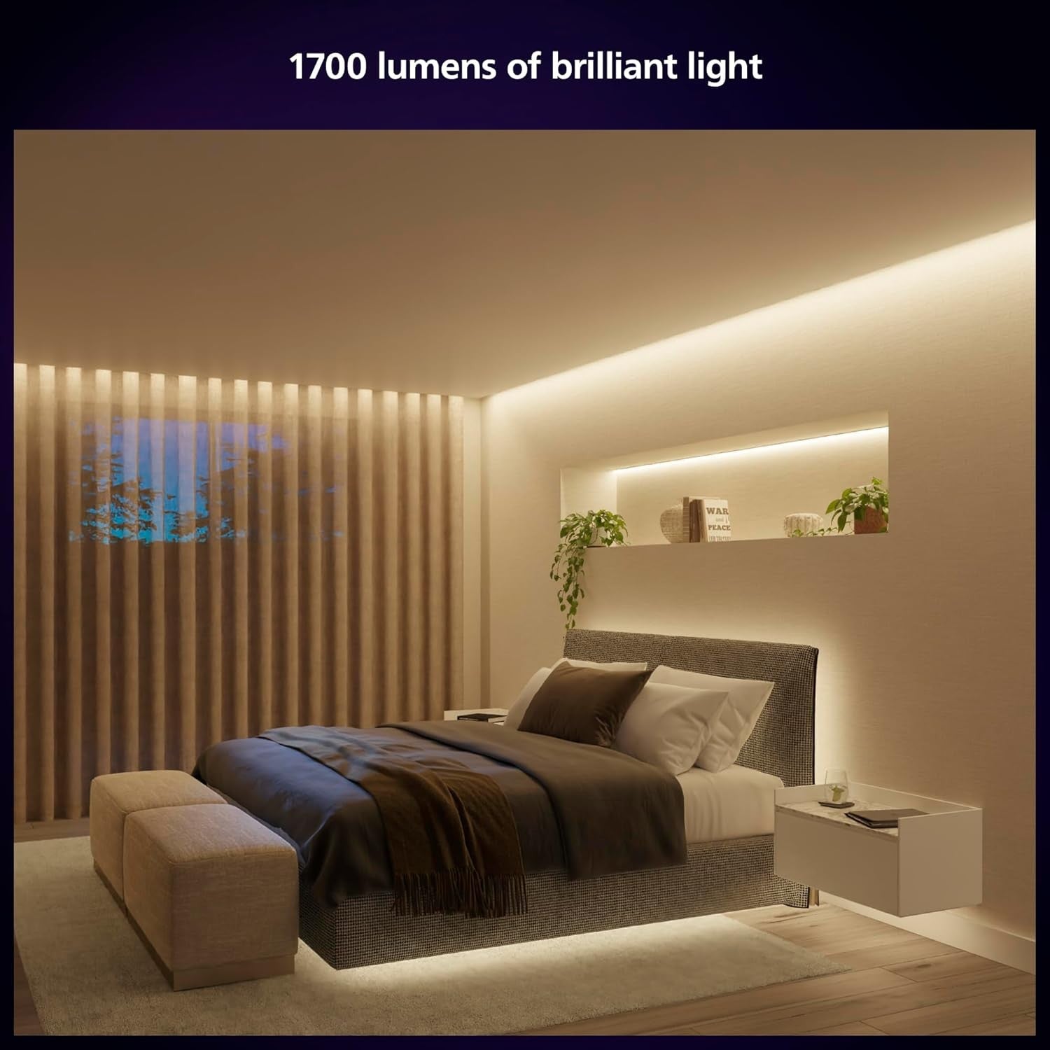 Indoor 10 Ft Smart RGBWW LED Solo Lightstrip Base Kit, 1 Pack, Control with App