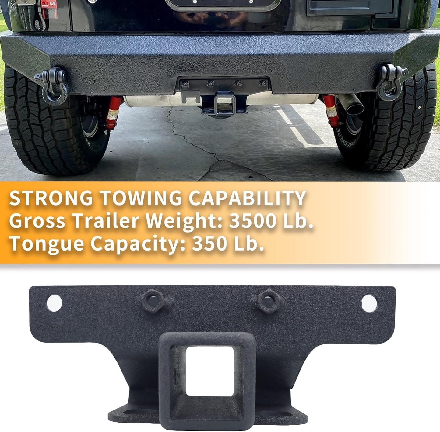 Wrangler JL Tow Hitch, 2" inch Tow Trailer Hitch Receiver for 2018-2024 Wrangler