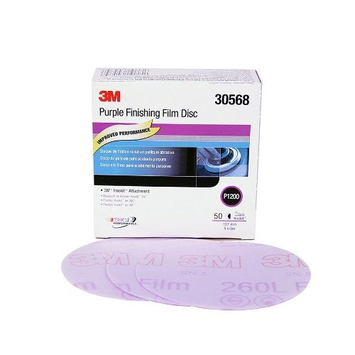 30568 Hookit Purple 5" P1200 Grit Finishing Film Disc