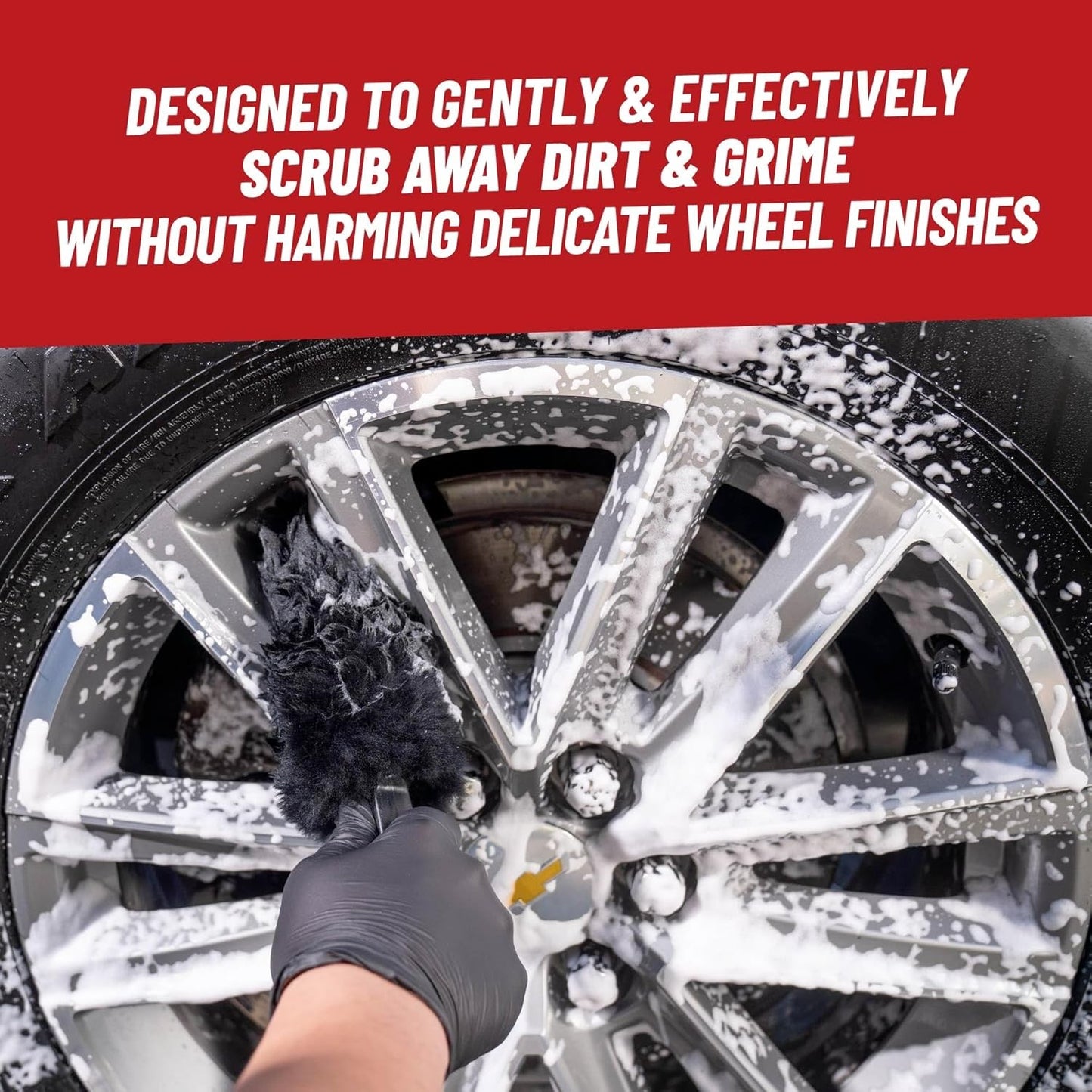 Gerbil Wheel and Rim Cleaning Brush Soft Natural Bristle Detailing Tool Tires