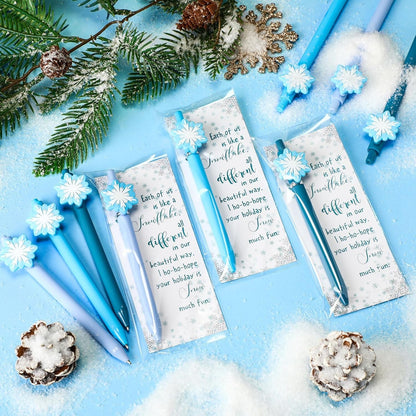 48 Sets Christmas Snowflake Ballpoint Pen Student Winter Gift Bulk Inspirational