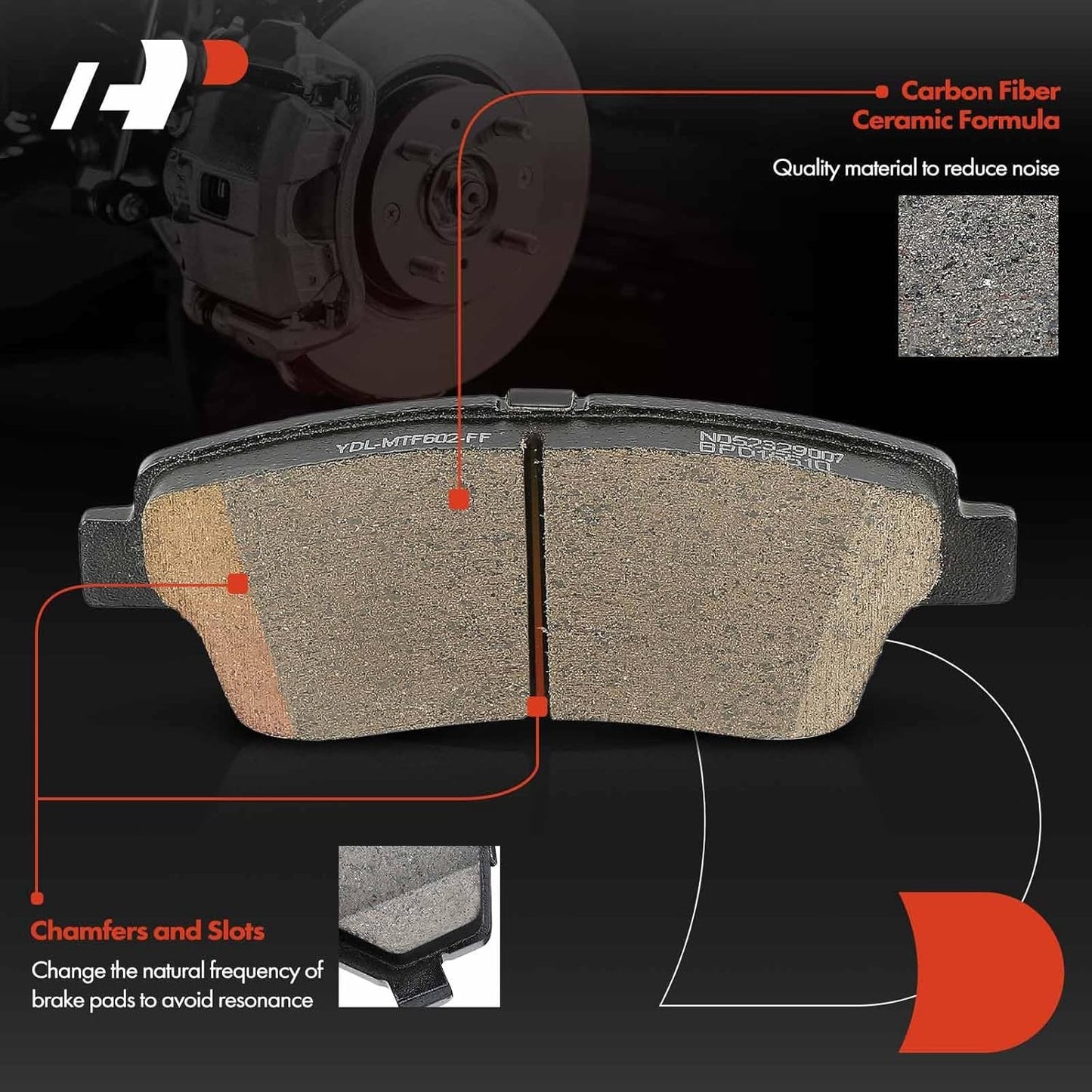 Rear Ceramic Brake Pads Set with Hyundai Genesis 2010-2016 & Kia K900 2017-2017