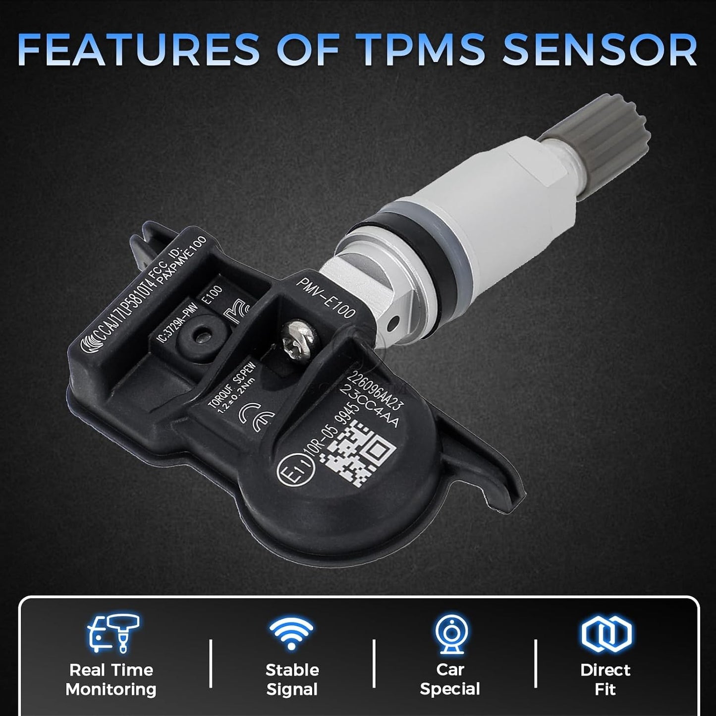 Sorghum Tire Pressure Monitoring System - Pre-Programmed TPMS Sensors 433MHz