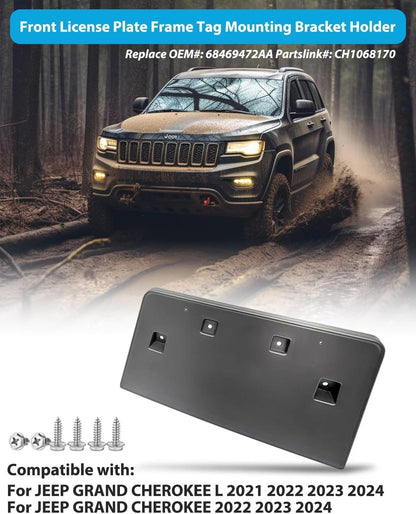 Front License Plate Frame for Jeep Grand Cherokee 2022-2024 for Jeep Grand