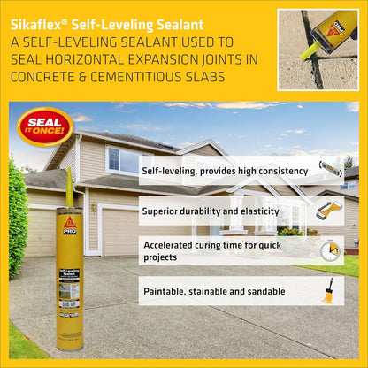 Sikaflex Self Leveling Sealant, Sandstone, 29 fl oz fL, Polyurethane, Sealing