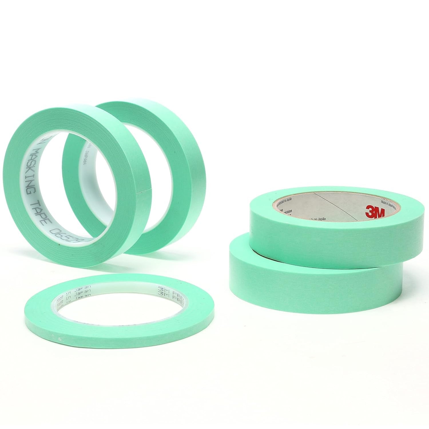 Precision Masking Tape, 06528, 2 in x 60 yds, 1 Roll, Green, Acrylic Adhesive