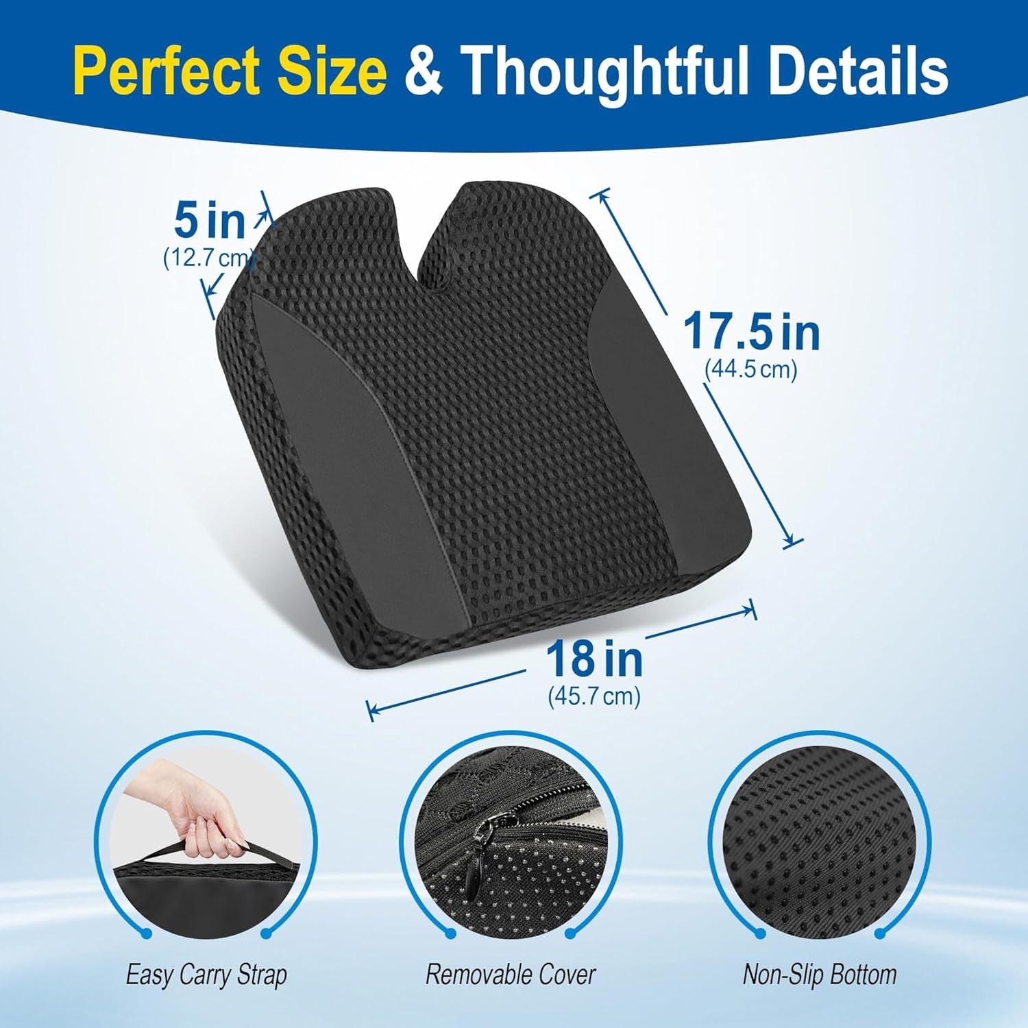Lofty Aim Car Seat Cushion: Ergonomic Memory Foam Cushion for Driving and Long