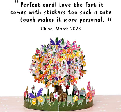 Pop Up Birthday Cards For Women - Butterflies Pop Up Card For Her - Butterfly