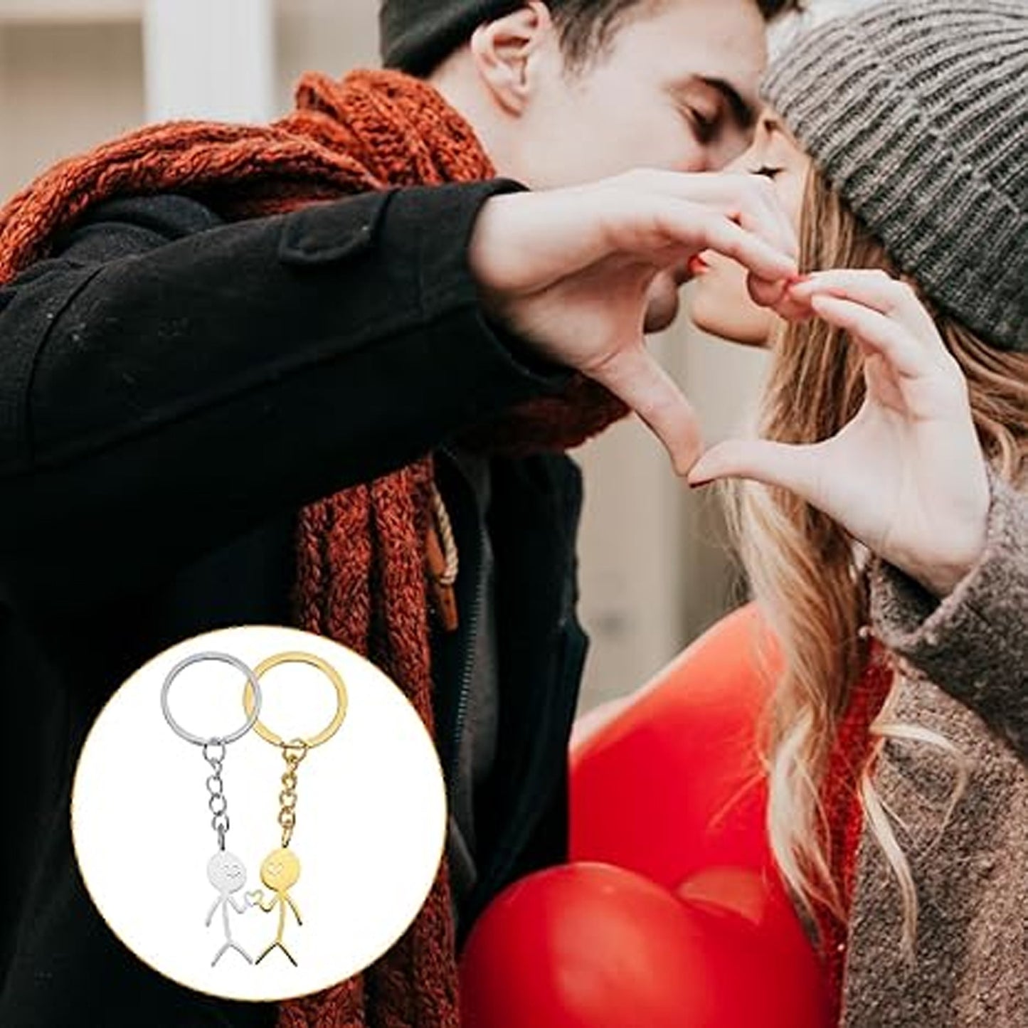 4 Pcs Middle Finger Gifts, Funny Keychains for Men Women, Personalized Matching