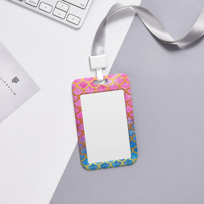Mermaid Badge Holder with Lanyard and Retractable Reel with Clip for Office