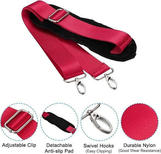 Shoulder Strap, Nylon Adjustable Replacement Strap with Anti-Slip Padded Metal