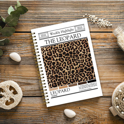 Trendy Preppy Cheetah Print Spiral Notebook Spiritual Journal Women 5.5 x 8.3