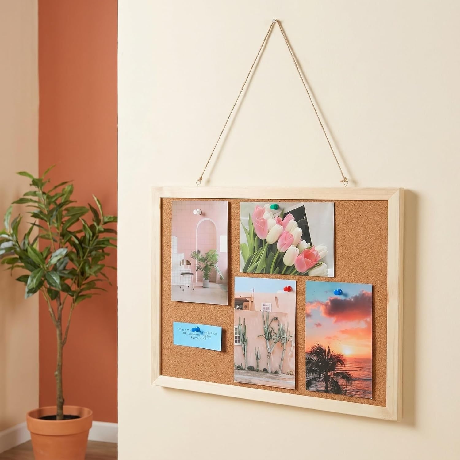 Cork Bulletin Board 15.7x11.8in – Thick Cork Surface Prevents Crumbling