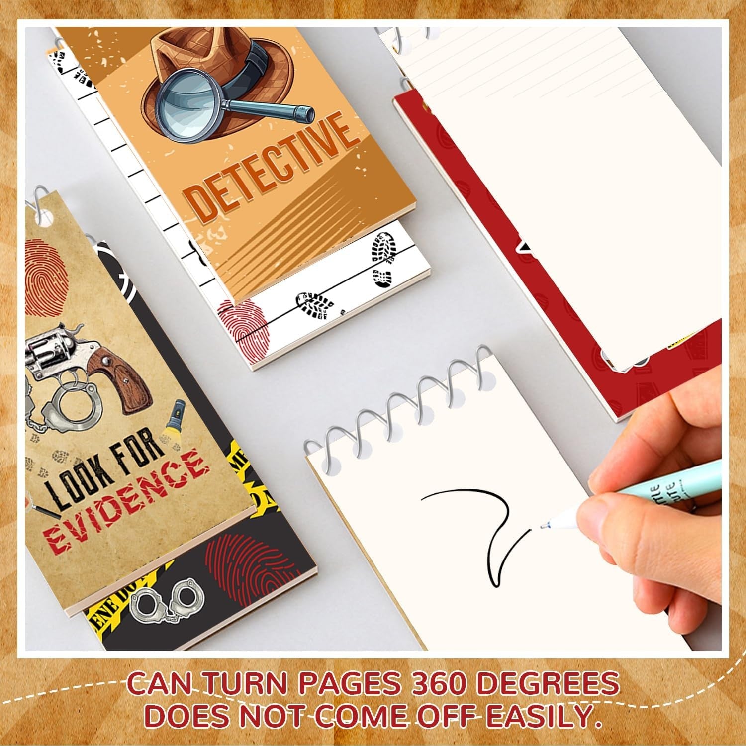 24 Pcs Detective Mini Spiral Notebooks, Detective Pocket Notepads Journal Memo