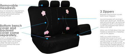 Full Set Cloth Car Seat Covers, Universal Fit, Low Back Front Seat Covers