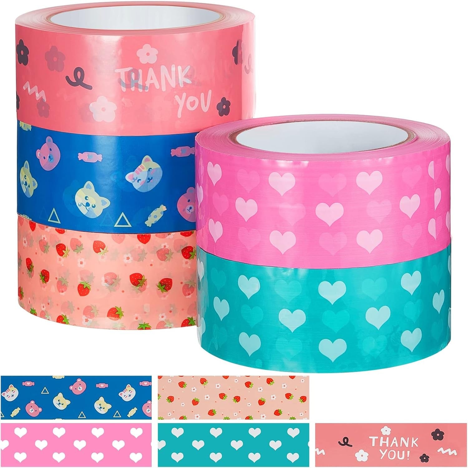 3 Rolls Packaging Tape 50 Yard x 2 Inch Decorative Printed Random style shipping
