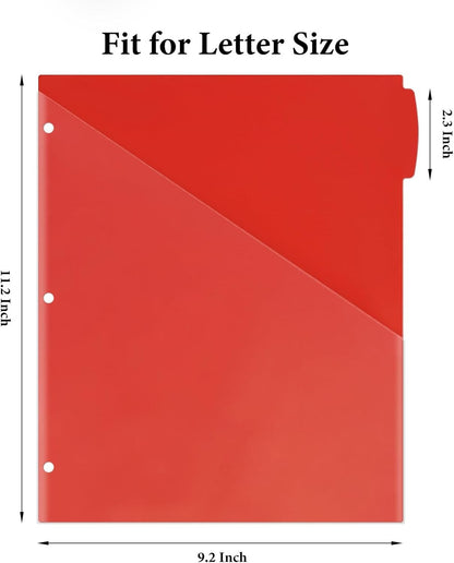 2 Sets 5-Tab Dividers with Front Clear Pocket, Plastic 3 Ring Binder Dividers