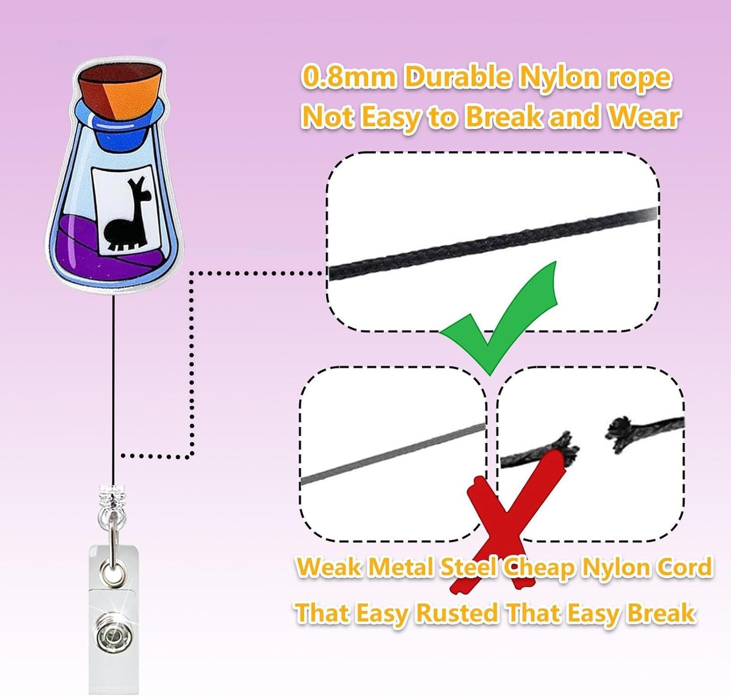 Funny Llama Potion Badge Reel Retractable Nurse Nursing Student RN CNA LPN CMA