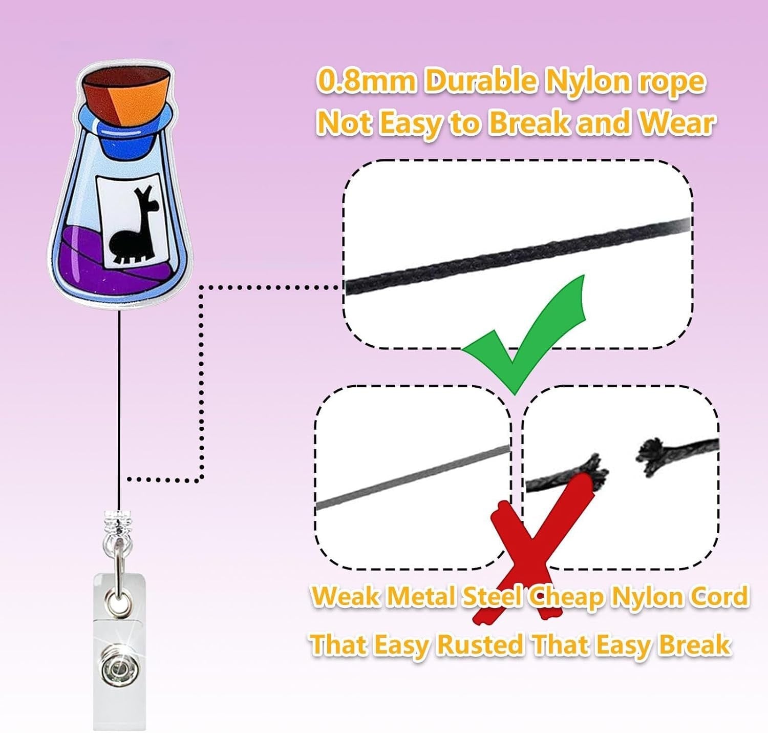 Funny Llama Potion Badge Reel Retractable Nurse Nursing Student RN CNA LPN CMA