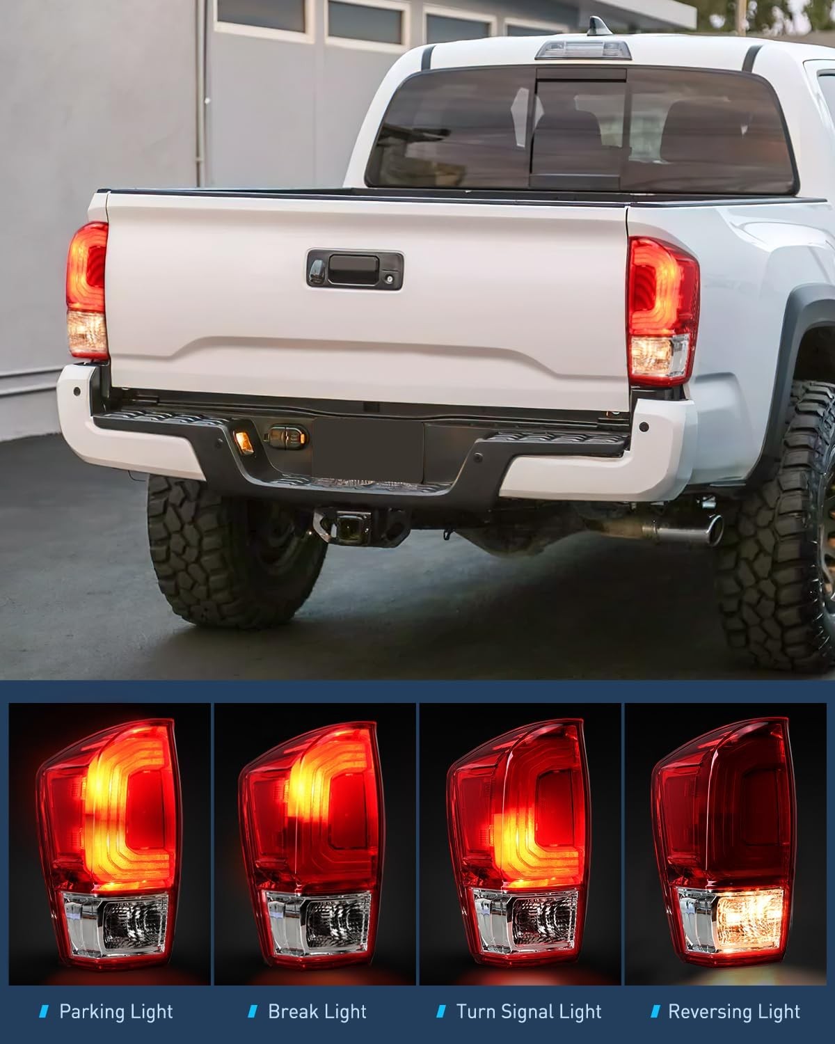 Taillight Assembly with 2016-2023 Toyota Tacoma Rear Lamp Replacement OE Style
