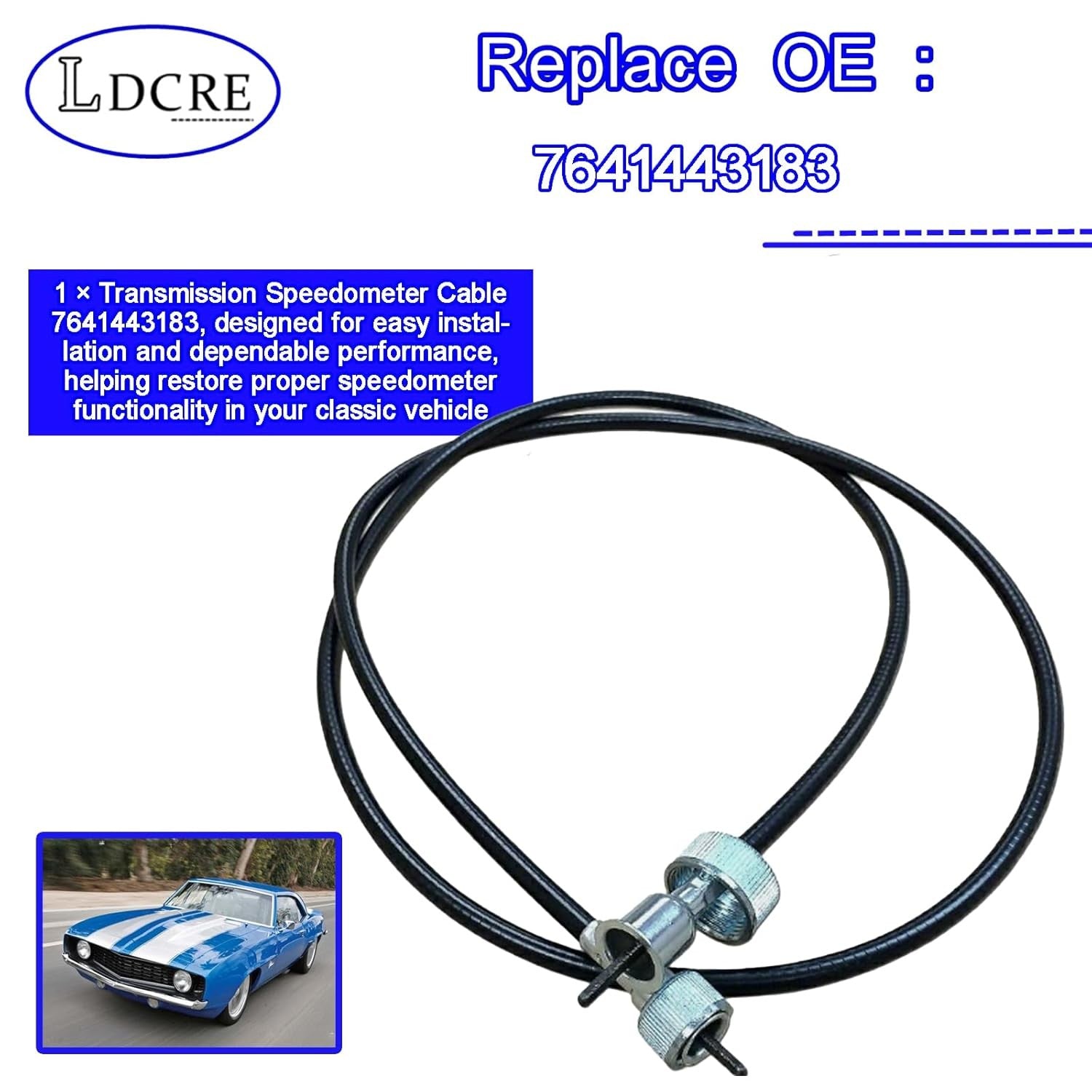 Transmission Speedometer Cable 7641443183 for 55 56 57 Chevy 700R4 TH350 TH400