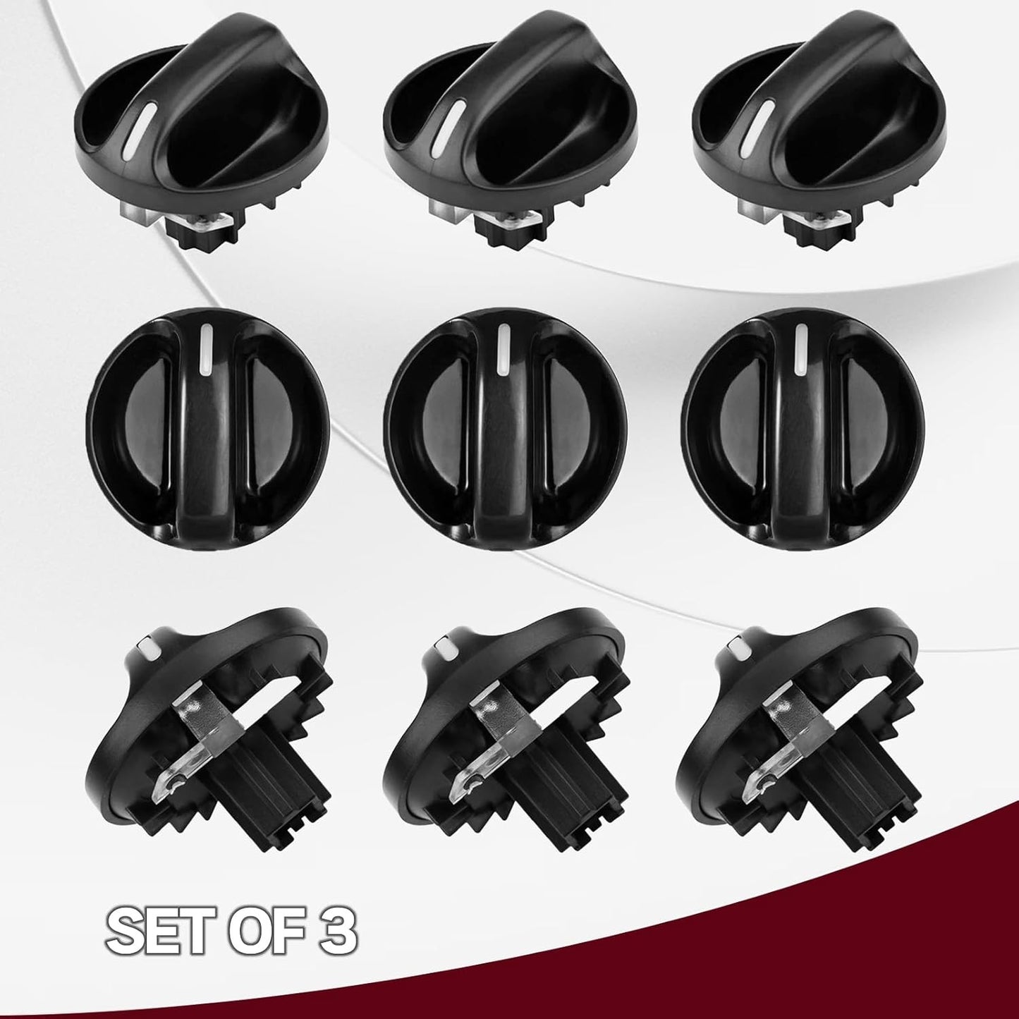 3Pcs Tundra AC Knobs Replacement with 2000-06 Toyota Tundra A/C Air Conditioner