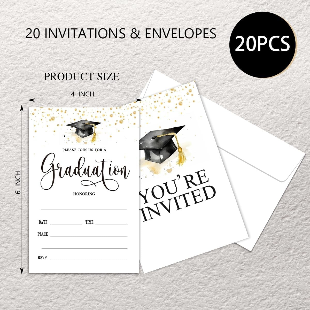 Graduation Party Invitations Watercolor Grad Announcement Cards For High School