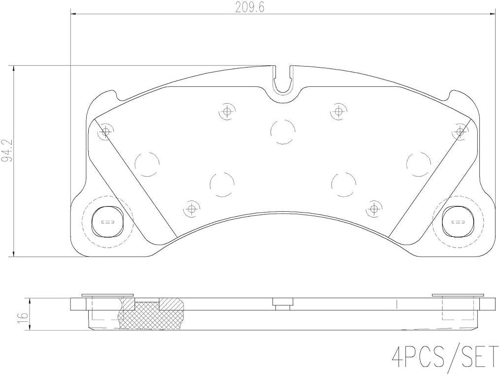 P65021N Premium Ceramic Front Disc Brake Pad Set PORSCHE/VW OE# 7P0698151