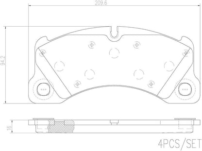 P65021N Premium Ceramic Front Disc Brake Pad Set PORSCHE/VW OE# 7P0698151