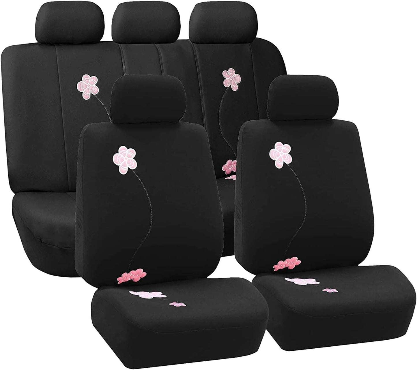 Full Set Cloth Car Seat Covers, Universal Fit, Low Back Front Seat Covers