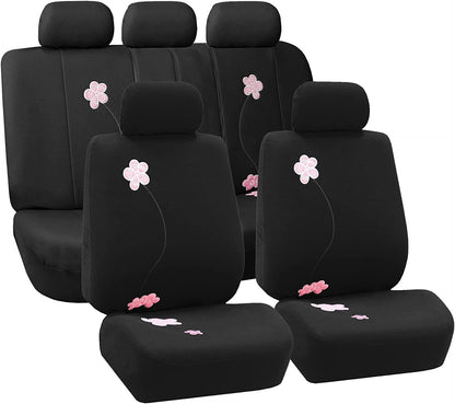 Full Set Cloth Car Seat Covers, Universal Fit, Low Back Front Seat Covers