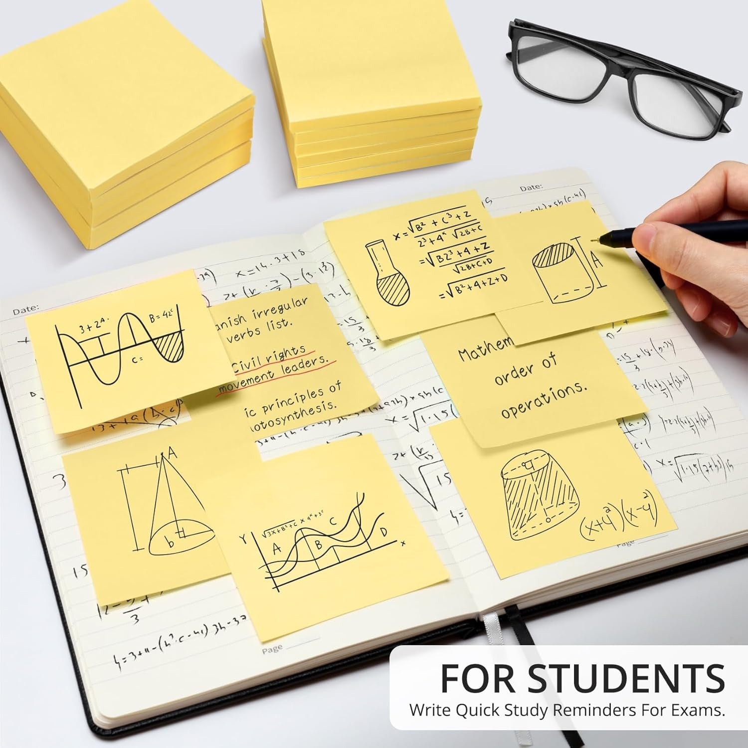 Pop Up Sticky Notes, 12 Pads, 3x3 inches, Yellow Self-Stick Note Pads Yellow