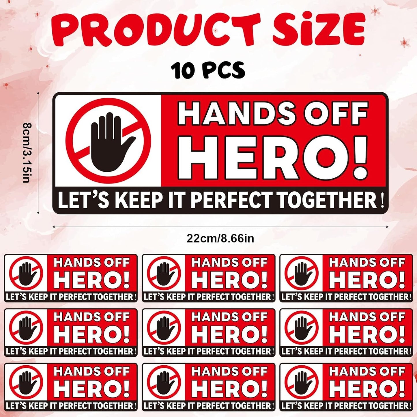 10pcs Do Not Touch Stickers 8.66x3.15in Vinyl Self-Adhesive Do Not Touch Warning